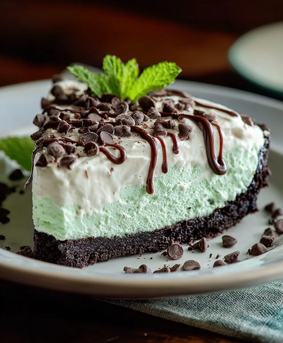 Easy No Bake Mint Chocolate Chip Cheesecake Delight