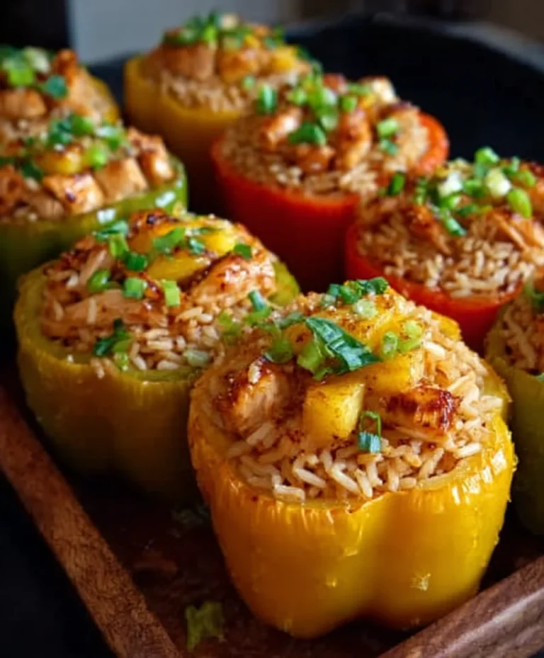 Teriyaki Chicken Pineapple Stuffed Peppers – Sweet Savory