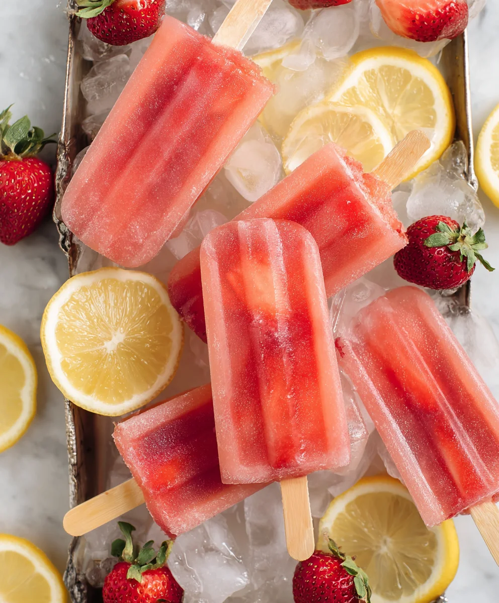 Easy Strawberry Lemonade Popsicles-Refreshing Summer Treat