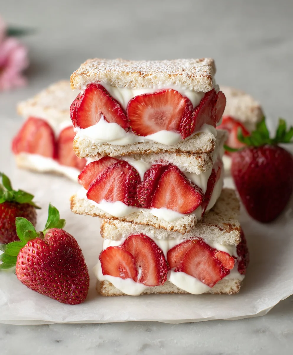 Strawberry Cream Sandwiches-Easy & Delicious Treat