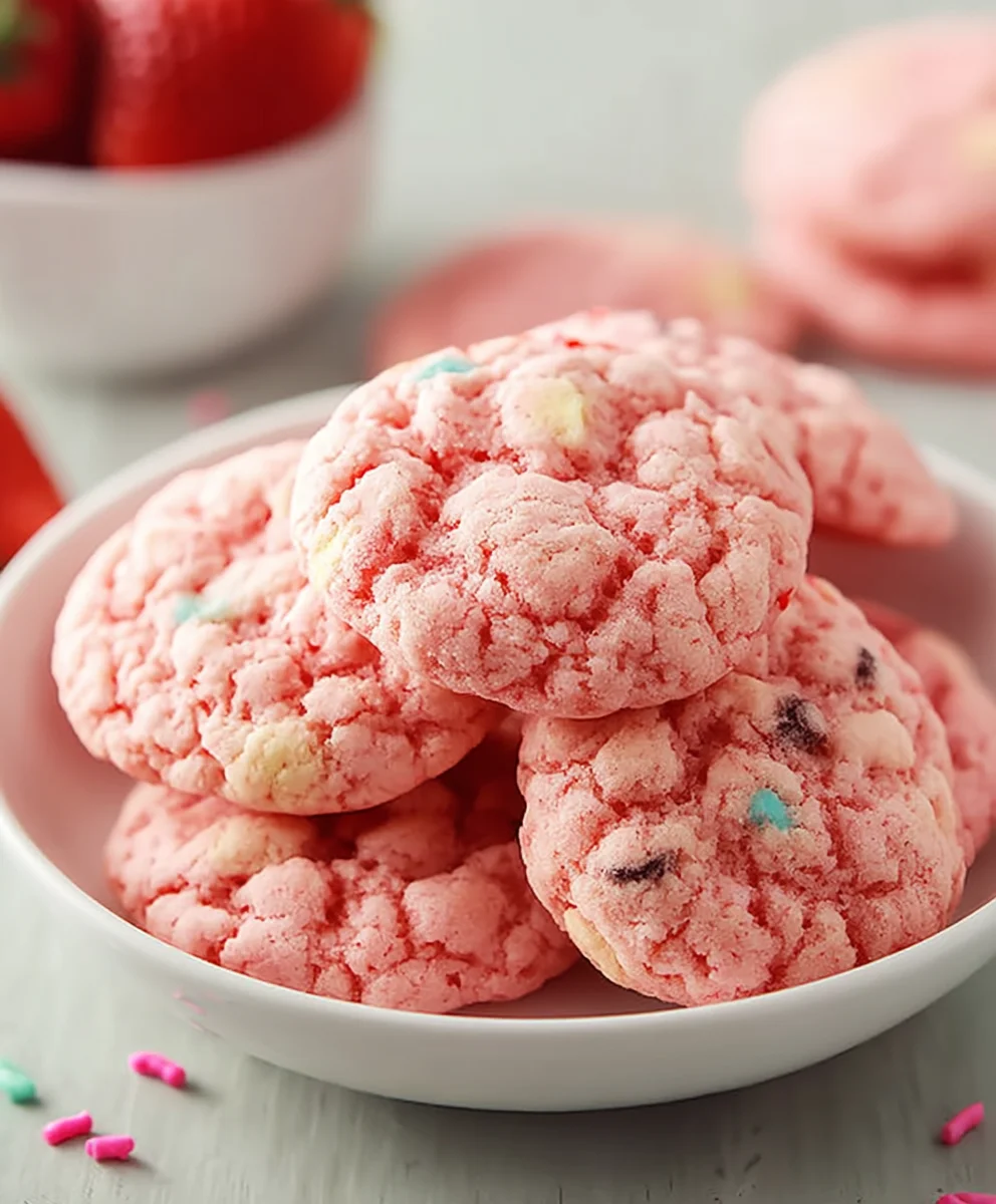 Easy Strawberry Cake Mix Cookies - Quick & Delicious Recipe