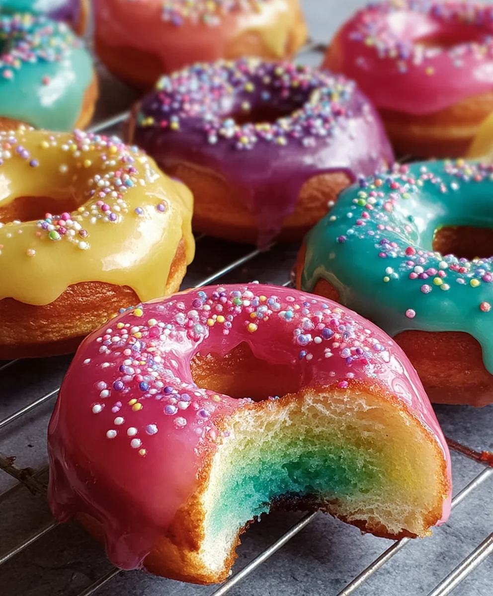 Rainbow-Filled Doughnuts-Easy Fun Recipe