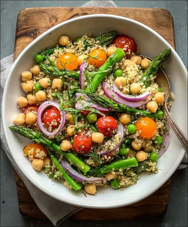 Asparagus Chickpea Quinoa Salad