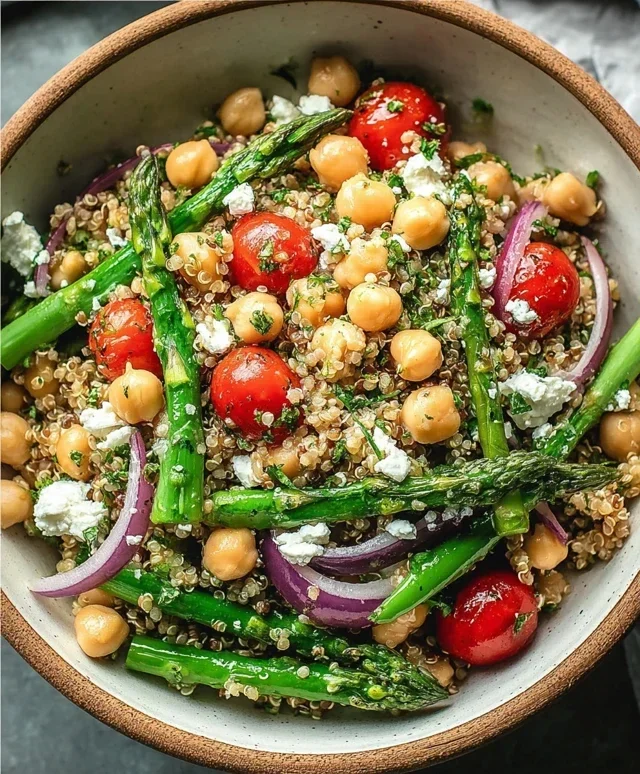 Asparagus Chickpea Quinoa Salad