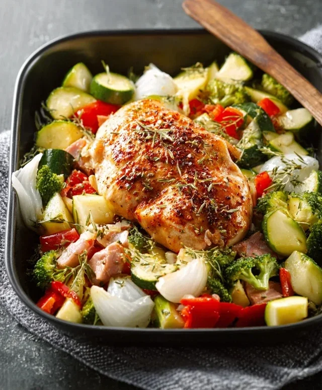 Air Fryer Chicken and Vegetables (in 15 minutes!)