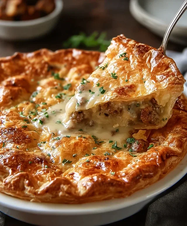 Sausage Gravy Puff Pie