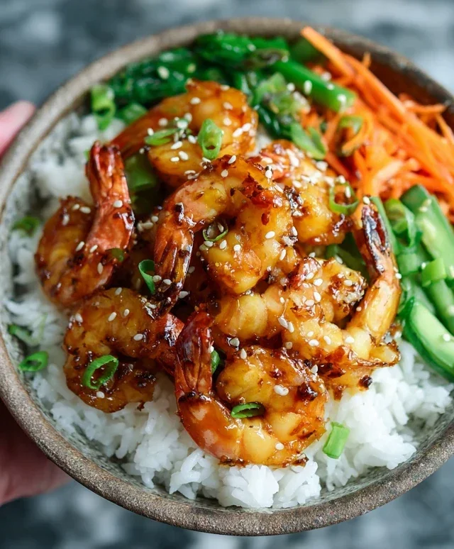 Honey Garlic Shrimp Bowls