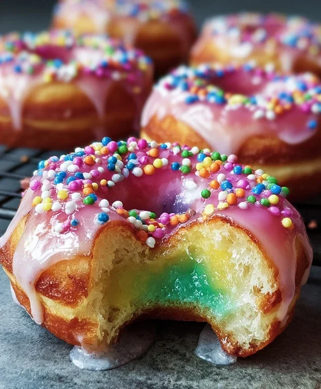 Rainbow-Filled Doughnuts