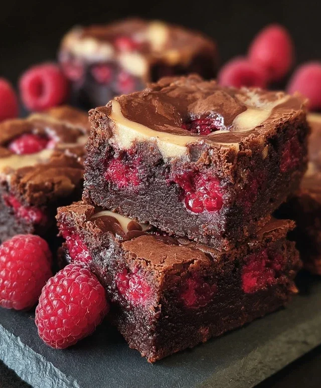 Raspberry Swirl Brownies