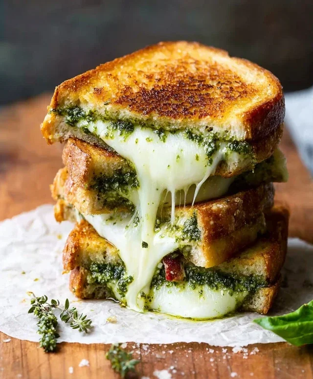 Sourdough Pesto Grilled Cheese