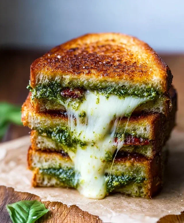 Sourdough Pesto Grilled Cheese
