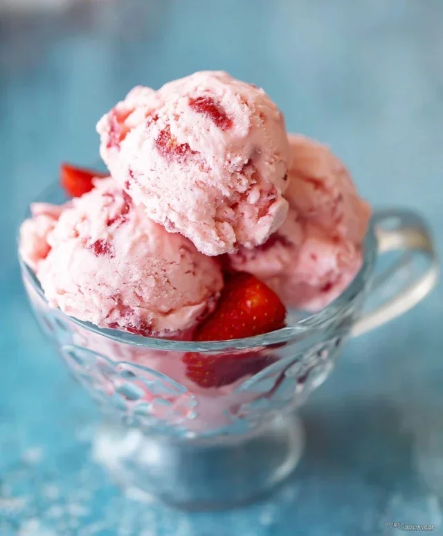 Homemade Strawberry Ice Cream