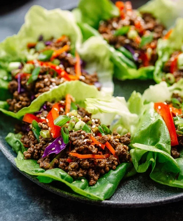 Asian Style Ground Beef Lettuce Wraps