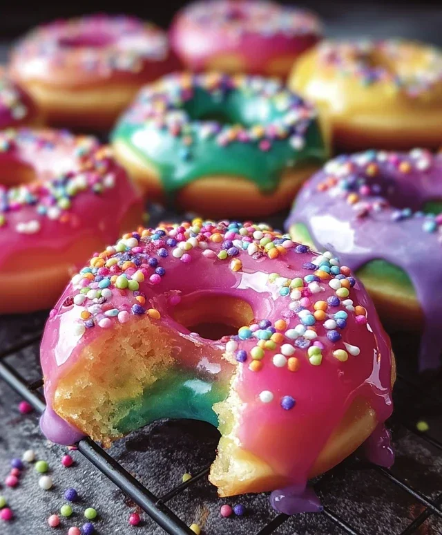 Rainbow-Filled Doughnuts