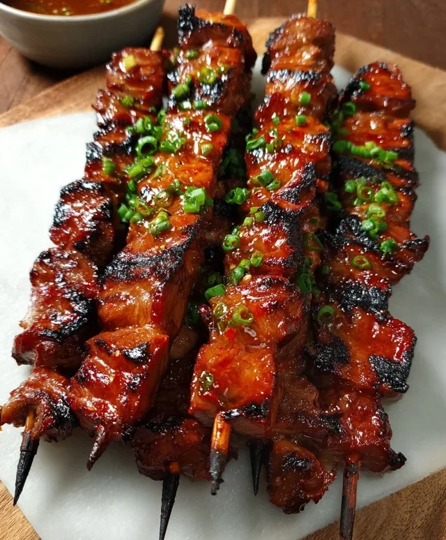 BBQ Beef Skewers with Filipino BBQ Marinade