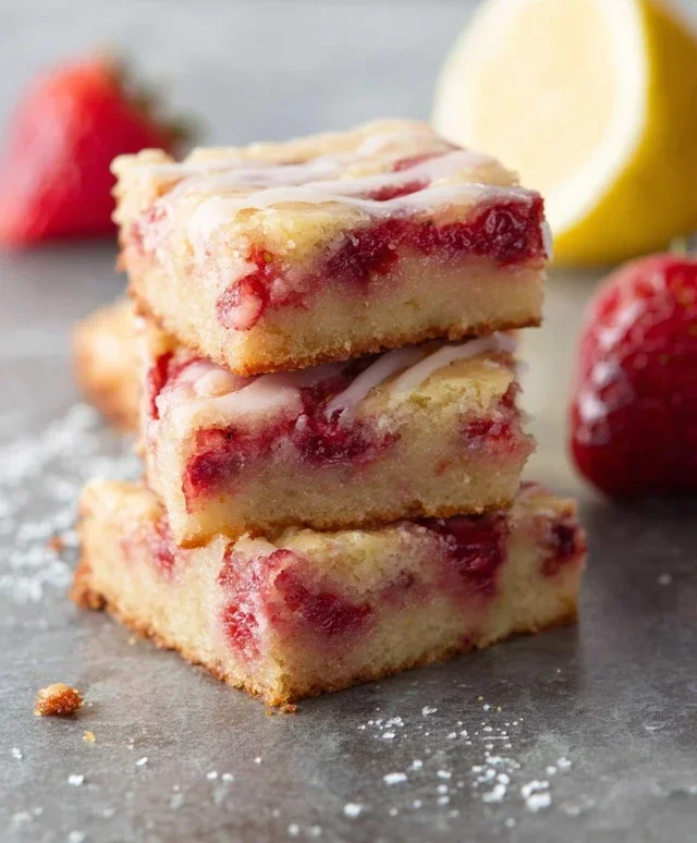 Strawberry Lemon Blondies