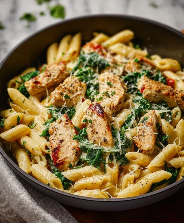 Healthy Garlic Parmesan Chicken Pasta