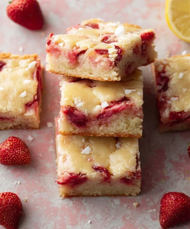 Strawberry Lemon Blondies
