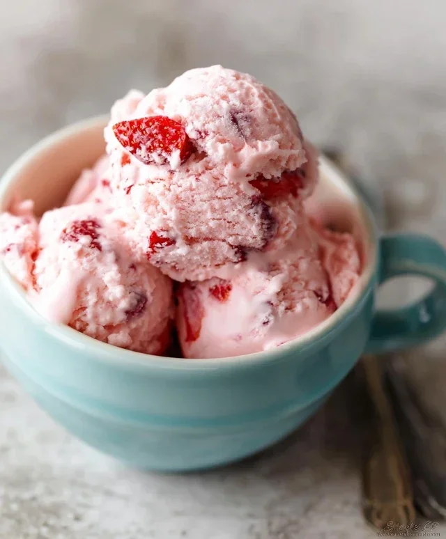 Homemade Strawberry Ice Cream
