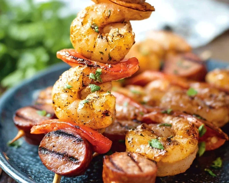 Sausage and Shrimp Kabobs