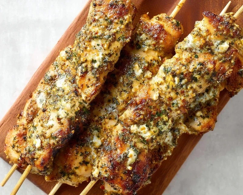 Garlic Parmesan Chicken Skewers