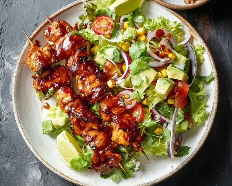 BBQ Chicken Skewer Salad