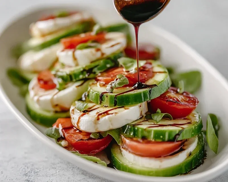 Fresh Cucumber Caprese Salad
