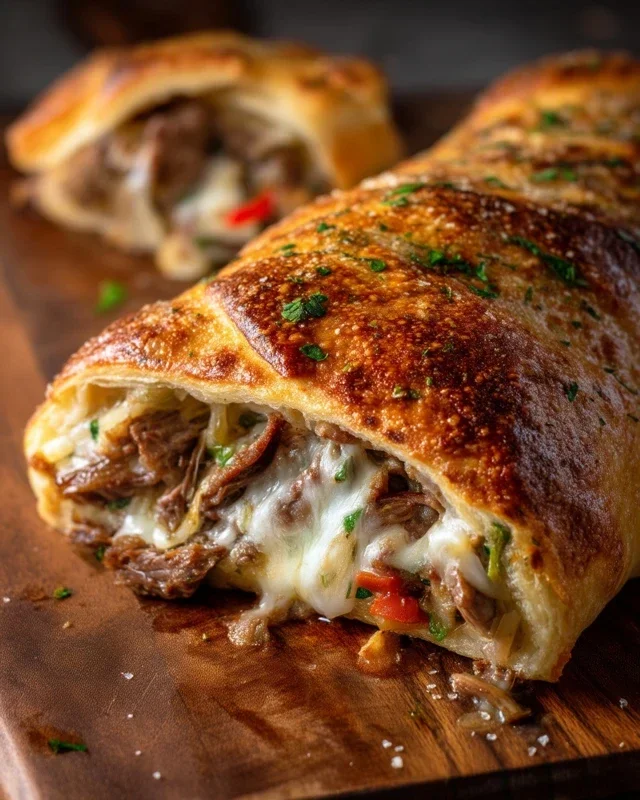 Philly Cheesesteak Stromboli