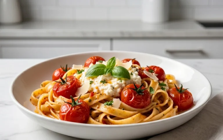 Roasted Tomato and Garlic Ricotta Pasta