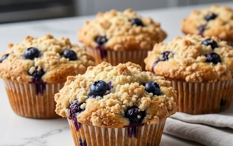Lemon Blueberry Streusel Muffins