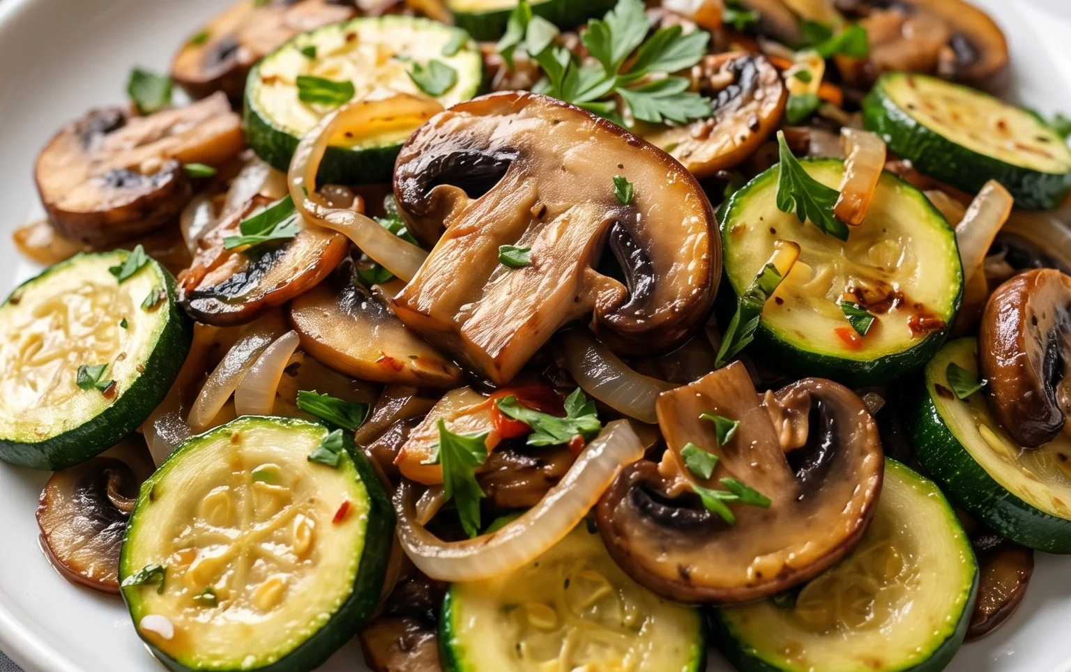 Skillet Zucchini and Mushrooms