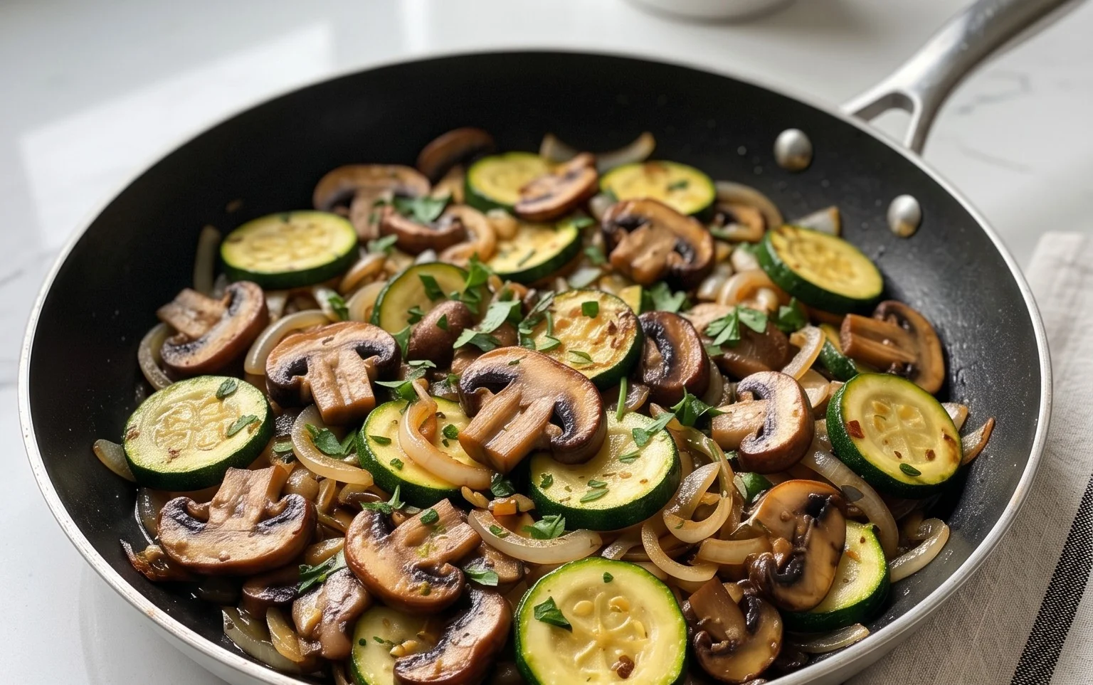 Skillet Zucchini and Mushrooms