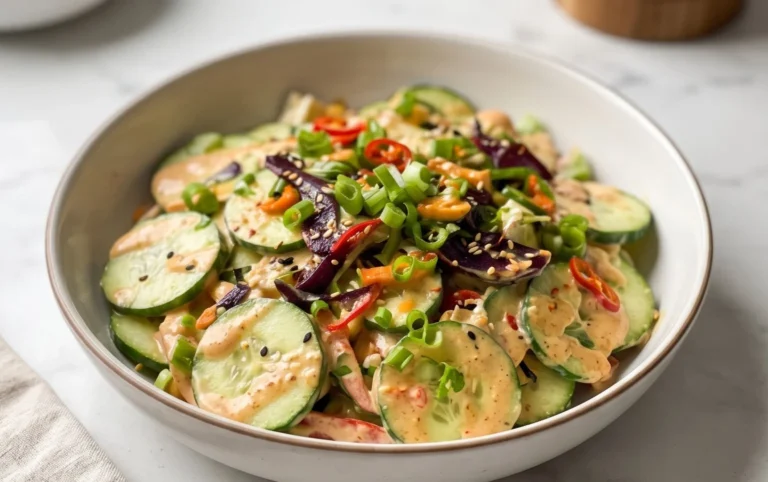 Creamy Asian Cucumber Salad Bowl