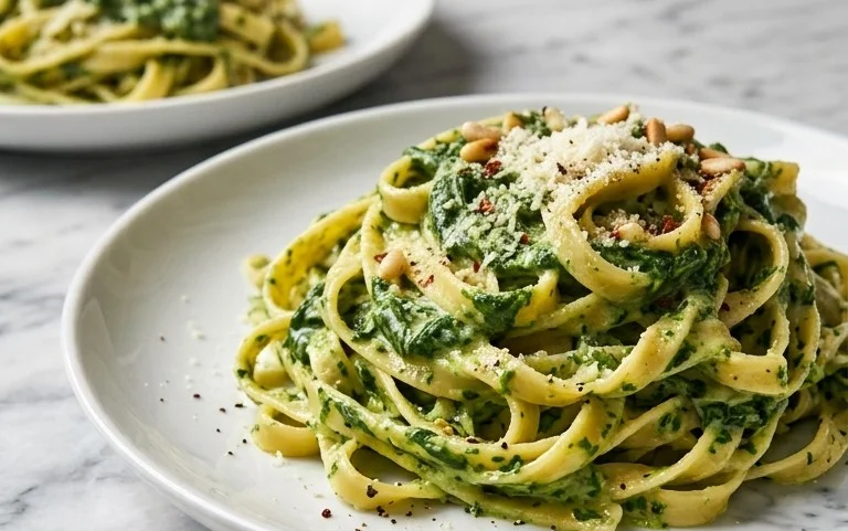 Pasta with Spinach Sauce