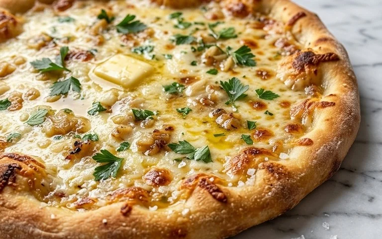 buttery garlic pizza