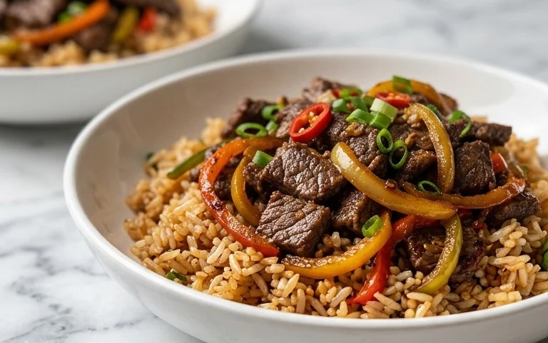 Beef Pepper Rice Bowl is a delicious meal option.