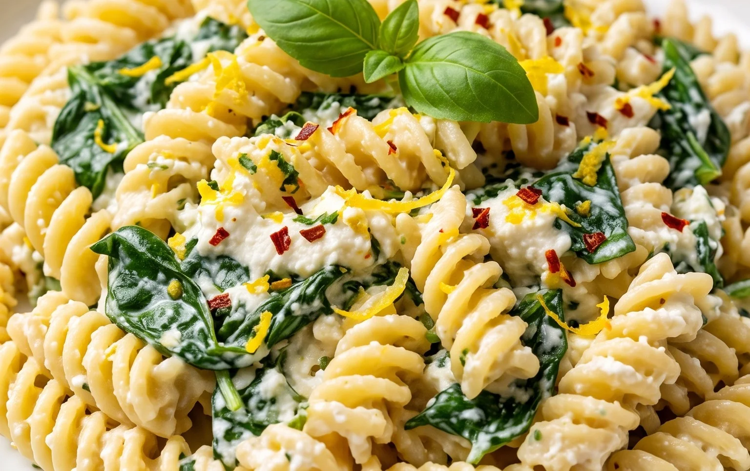 Lemon ricotta pasta & spinach