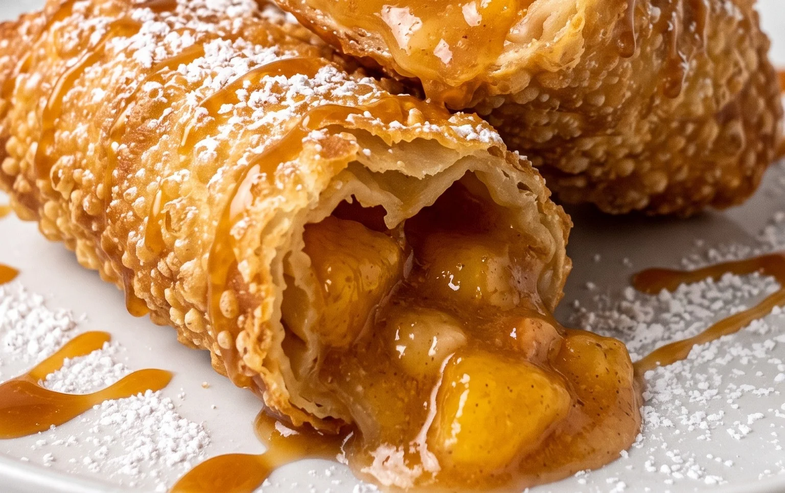Peach Cobbler Egg Rolls