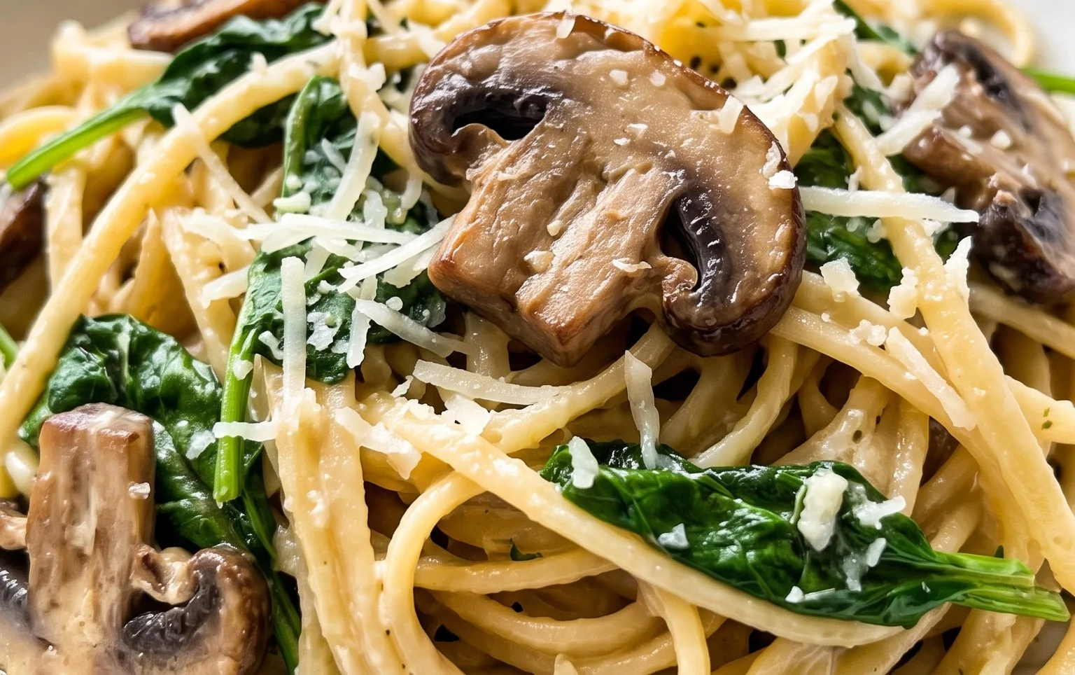 Parmesan Spinach Mushroom Pasta Skillet