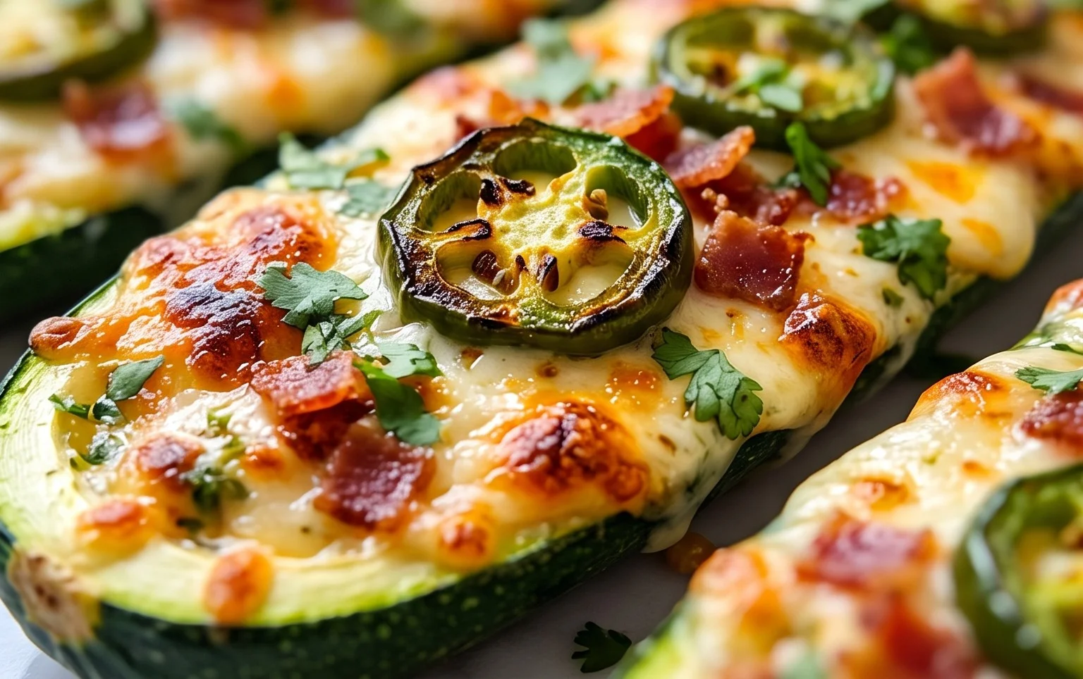 Jalapeno Popper Zucchini Boats