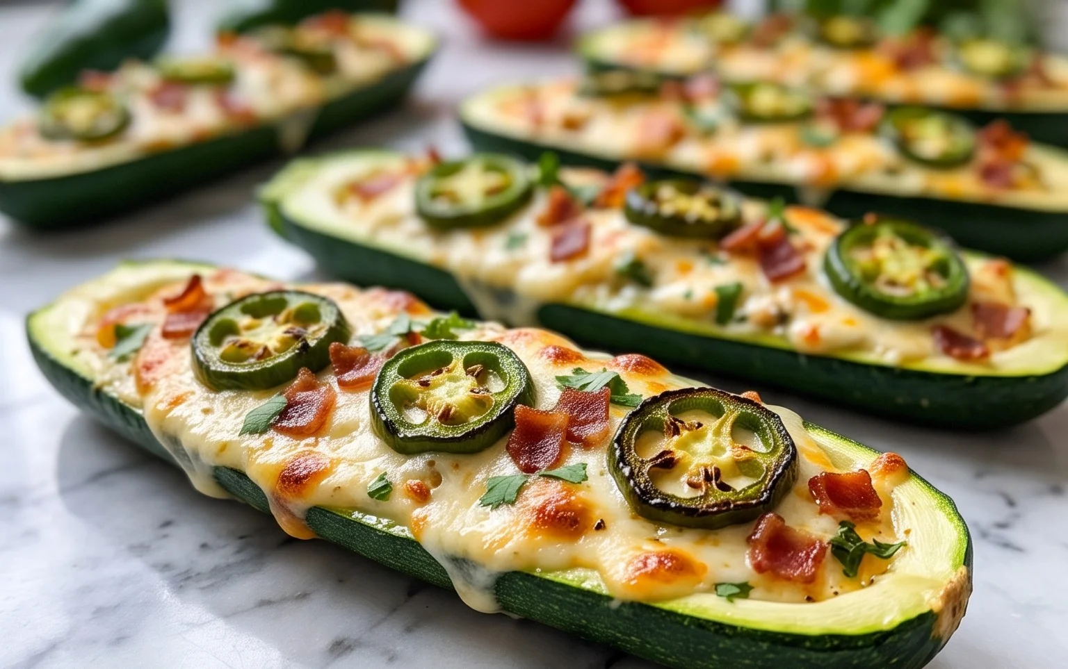 Jalapeno Popper Zucchini Boats