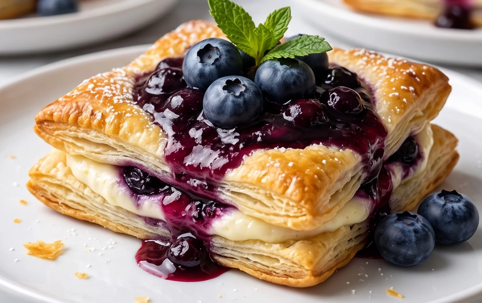 Blueberry Cream Cheese Puff Pastry