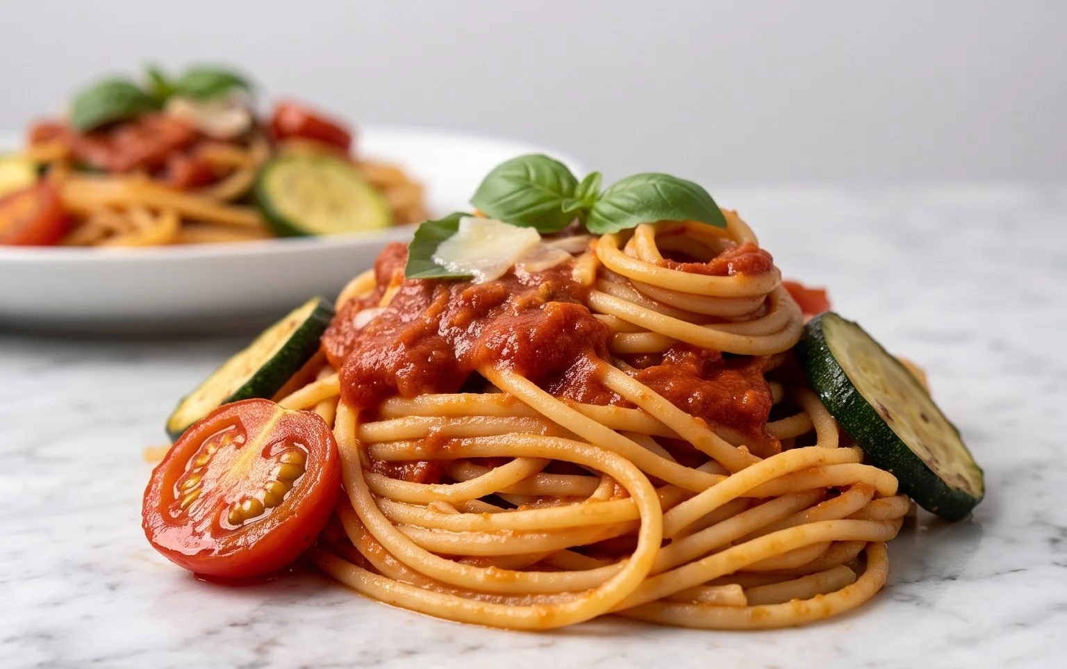 Healthy Tomato Zucchini Pasta