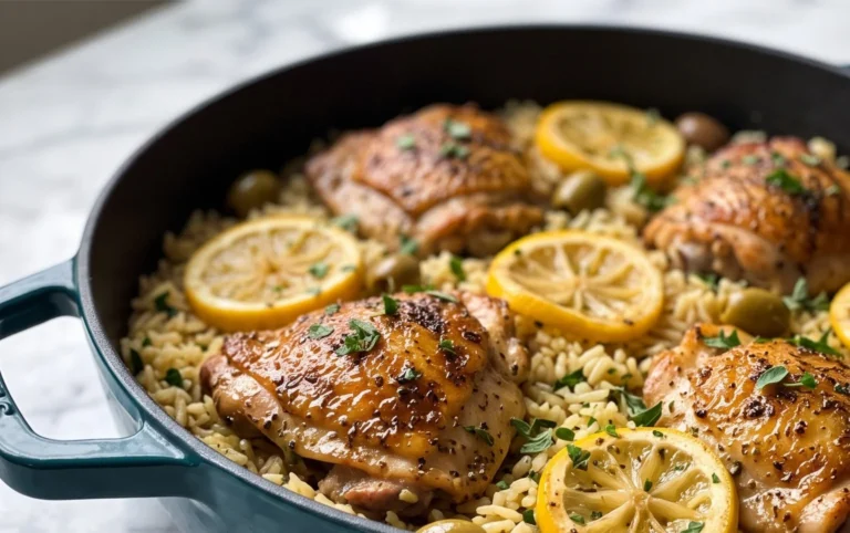 Greek Chicken and Lemon Rice (30 Minutes, One-Pot)