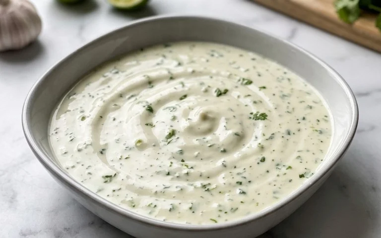Creamy Garlic Lime Cilantro Sauce