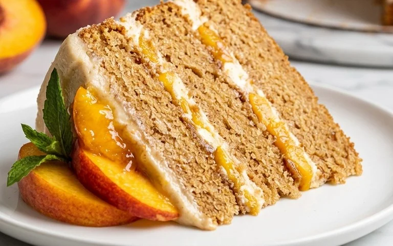 Brown Sugar Layer Cake with Peach Filling