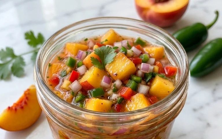 Sweet & Spicy Peach Salsa Canning Recipe