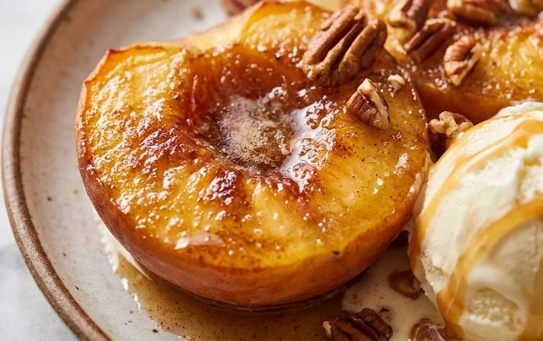 Cinnamon Sugar Baked Peaches