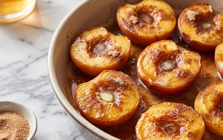 Cinnamon Sugar Baked Peaches