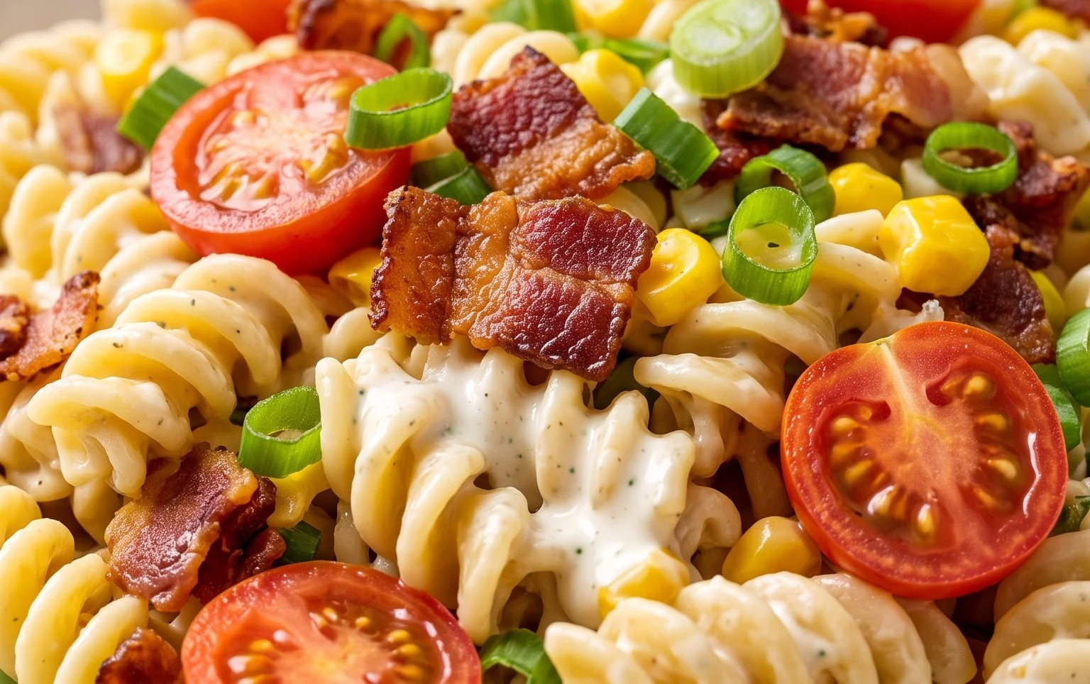Beef Bacon Ranch Pasta Salad